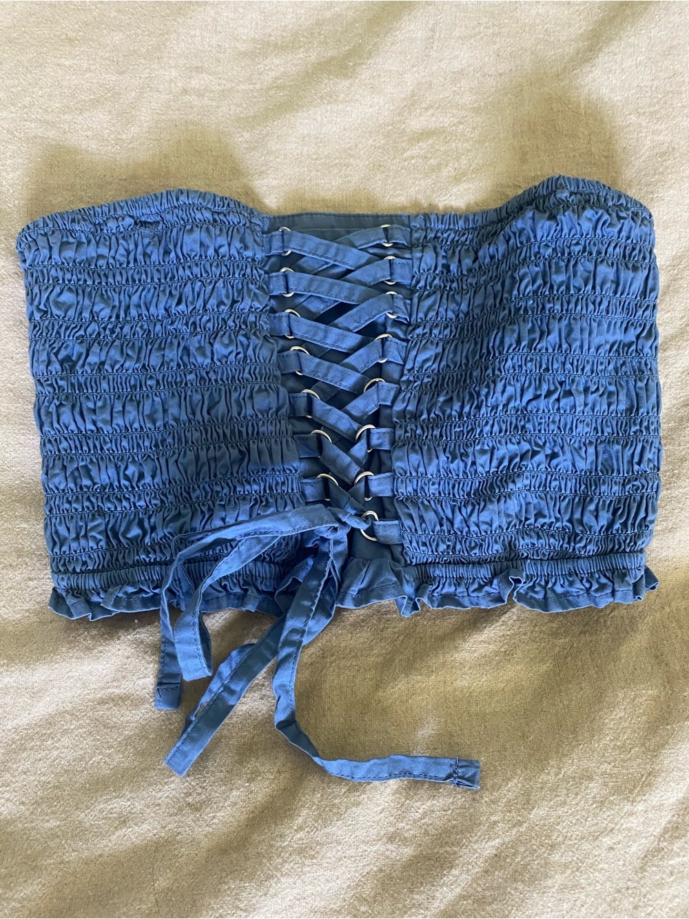 American Eagle Blue Strapless Top